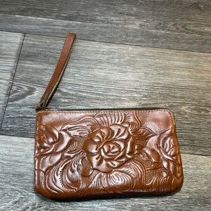 Patricia Nash Brown Leather Wristlet